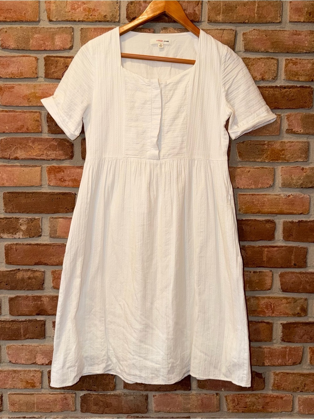Orange Creek White 100% Cotton Dress – Size Small